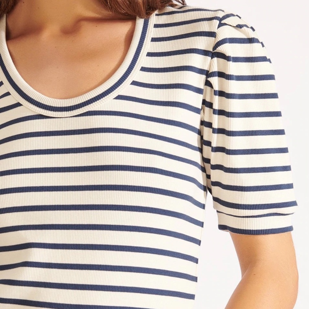 Veronica Beard Striped Scoop-Neck 'Fleta' Top